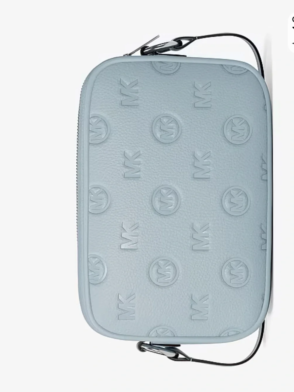 Michael Kors Jet Set Travel Lg Logo Debossed EW Camera Crossbody Pale Ocean NWT